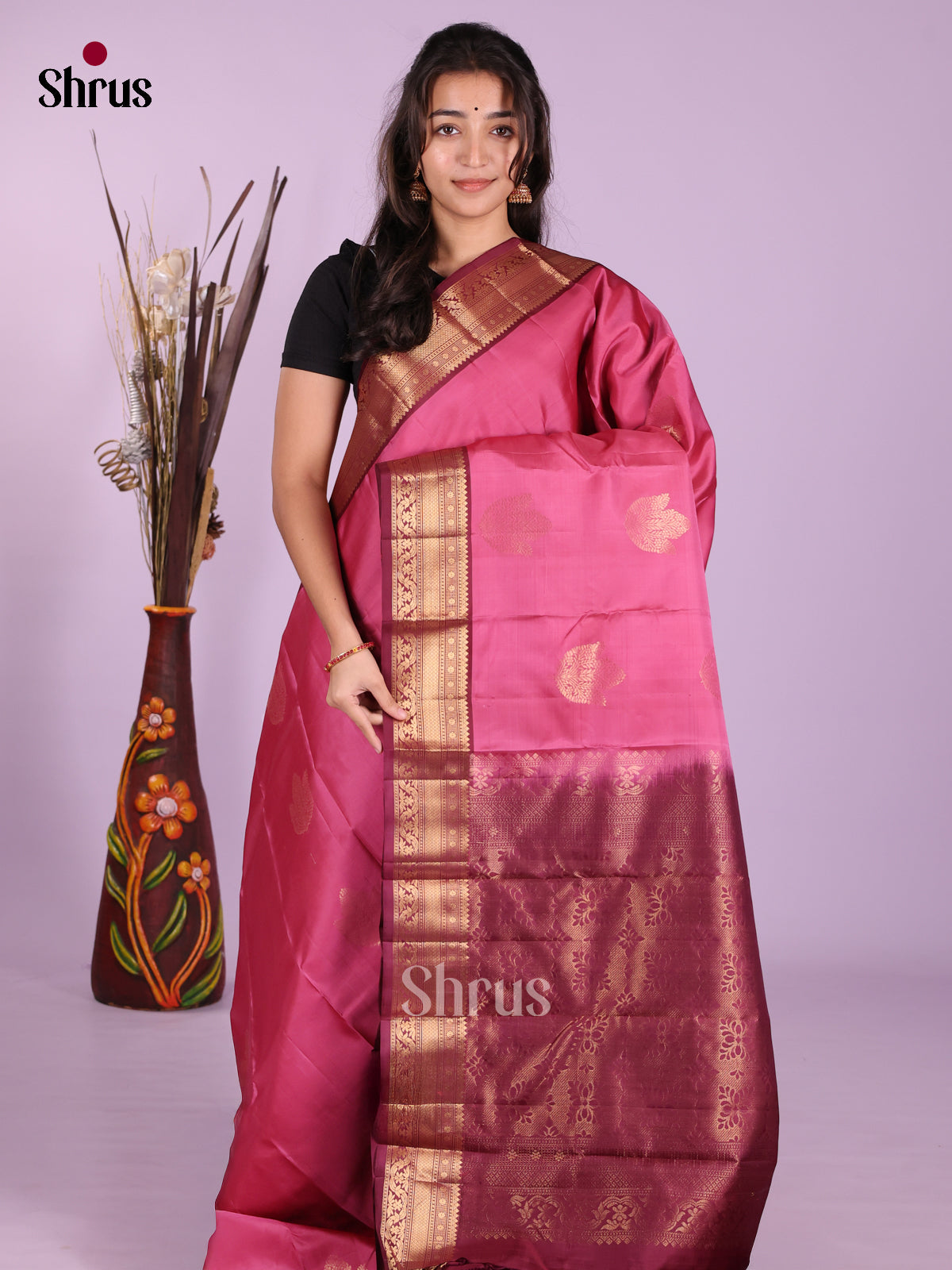 DKS11282 - Kanchipuram-halfpure Saree - Shop on Shrus.com