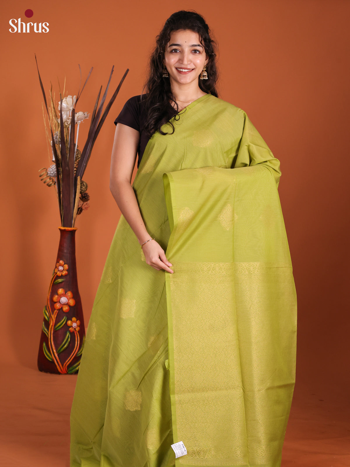 Light Green - Semi Silkcotton Saree-DKS11360