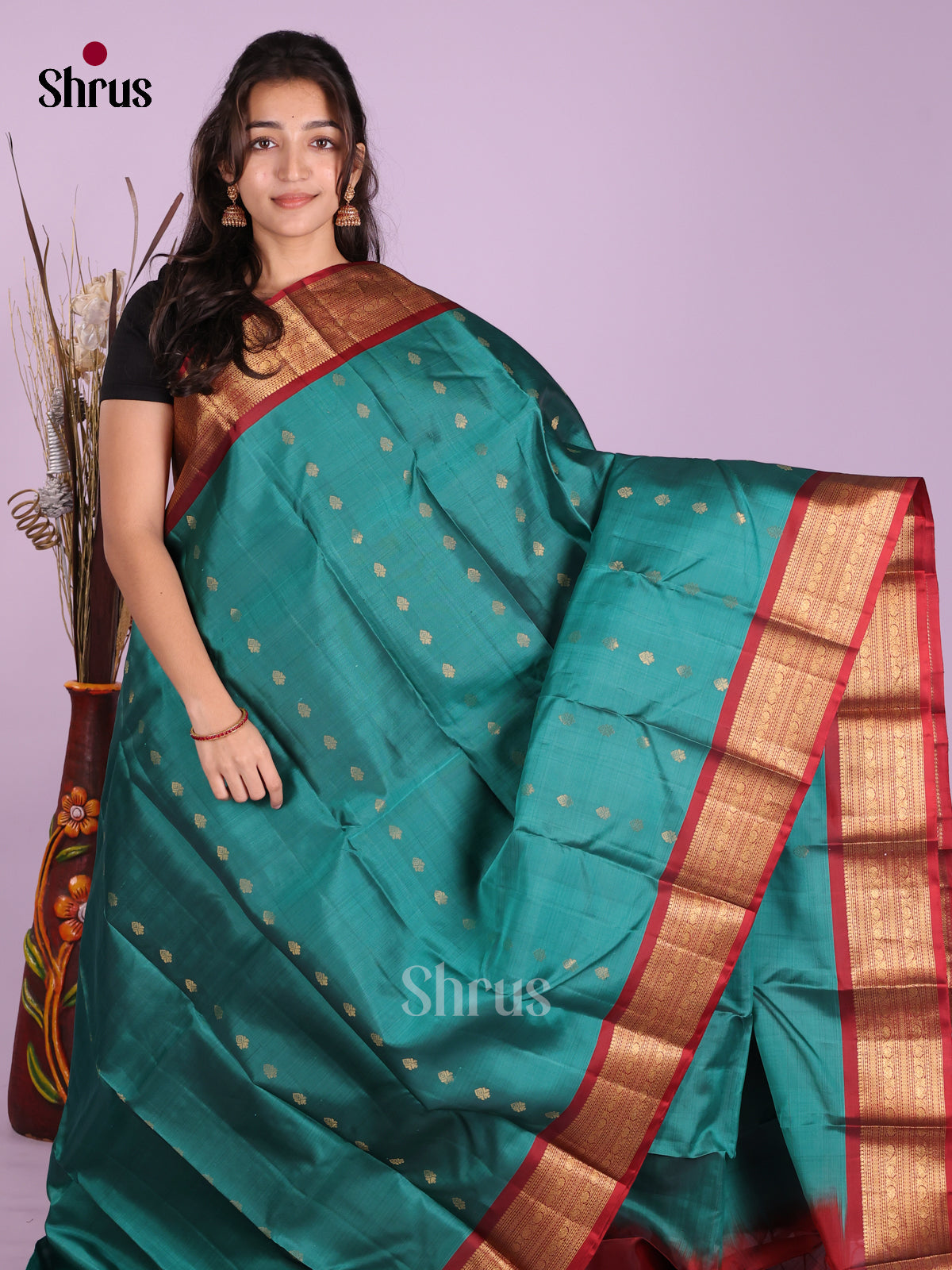 DKS12018 - Kanchipuram-halfpure Saree - Shop on Shrus.com