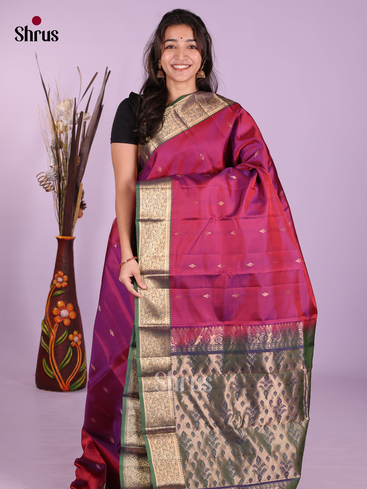 DKS12019 - Kanchipuram-halfpure Saree - Shop on Shrus.com