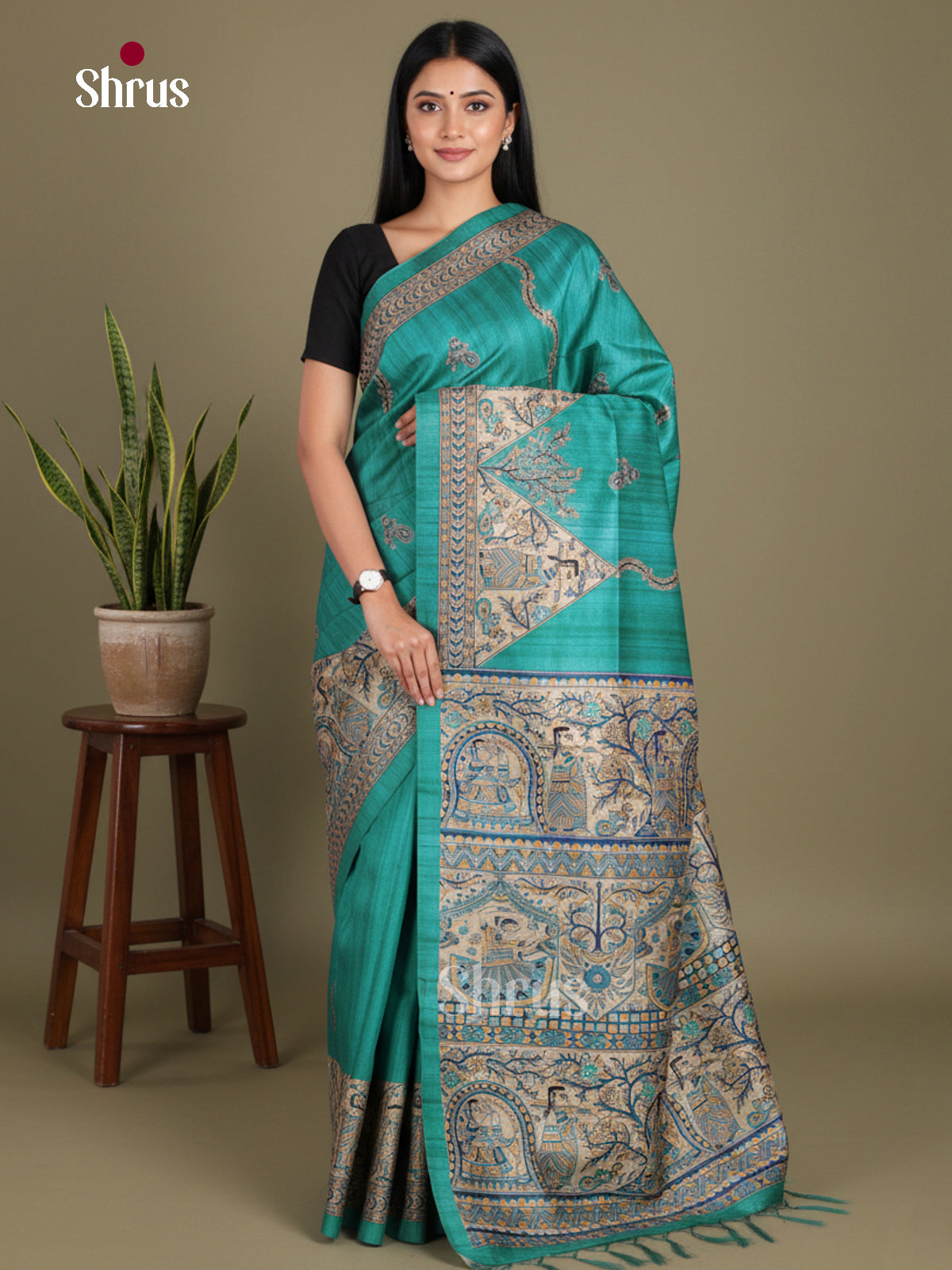DKS12207 - Printed Madhubani Saree