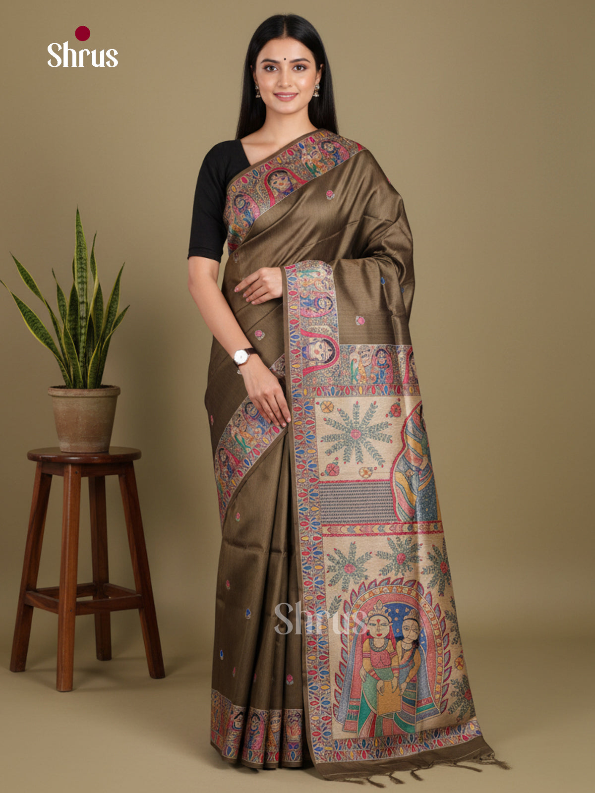 DKS12221 - Printed Madhubani Saree