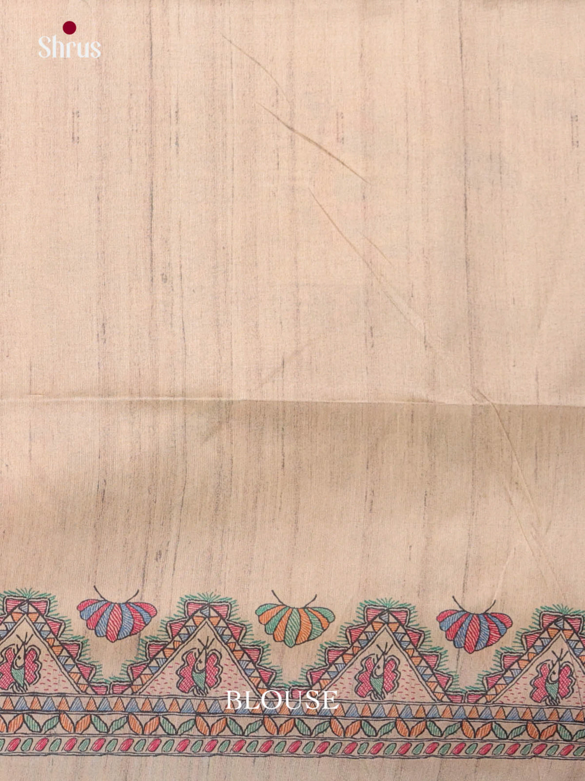 Teal Blue & Cream- Printed Madhubani Saree