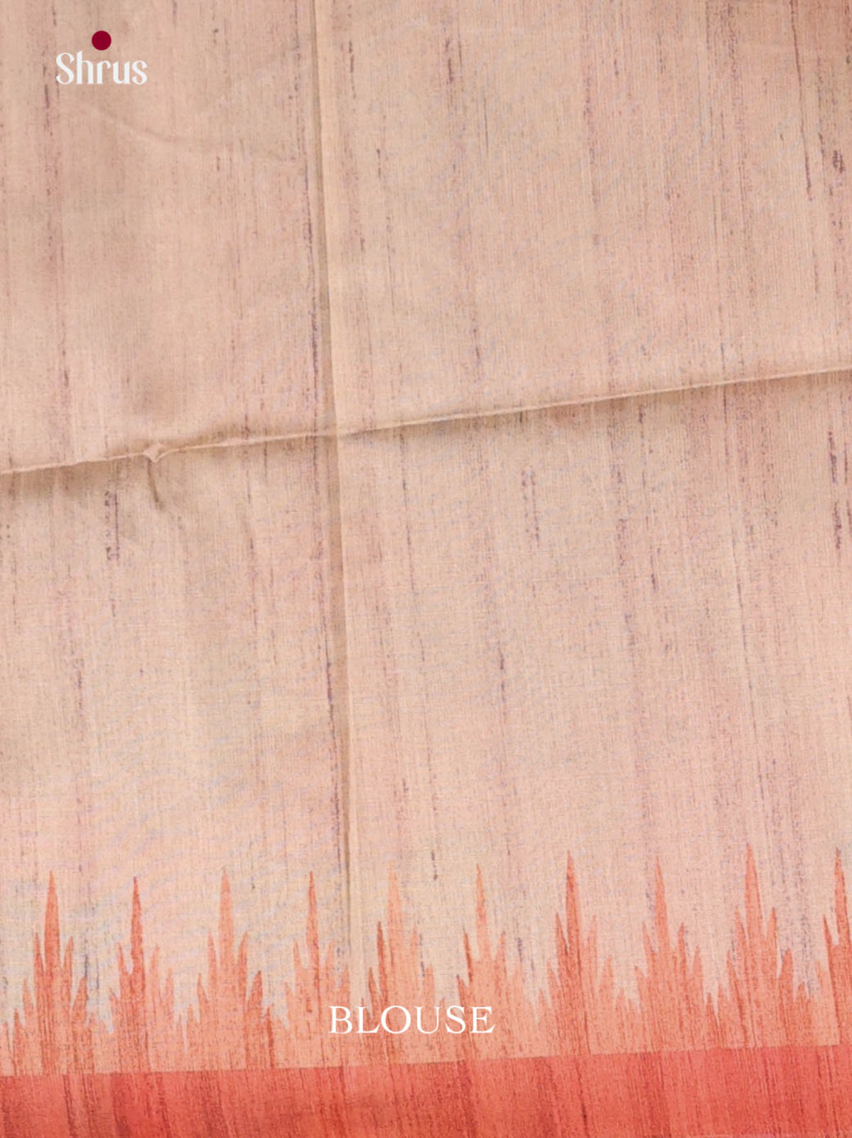 Cream & Orange - Printed Madhubani Saree