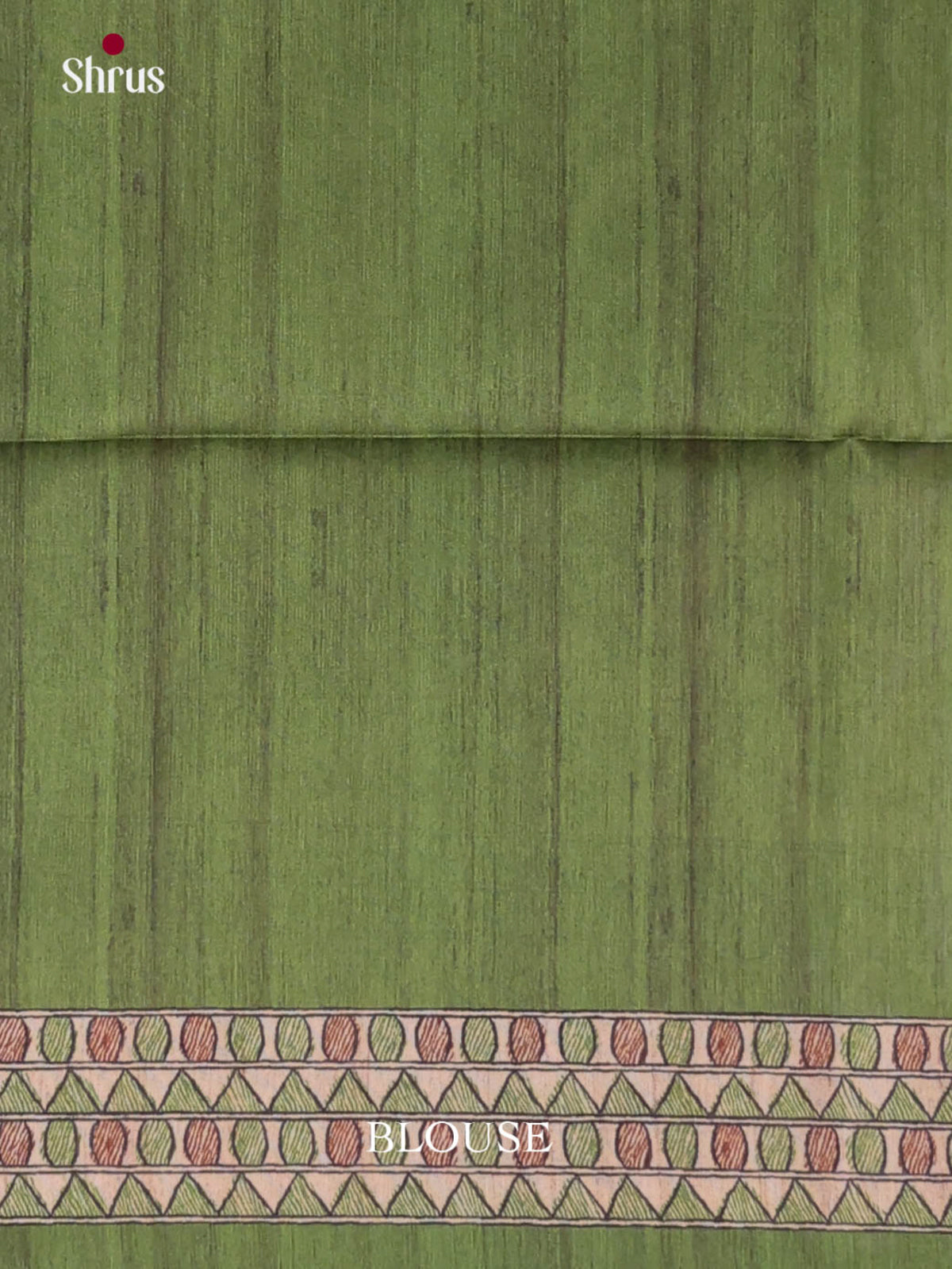 Cream & Green- Printed Madhubani Saree