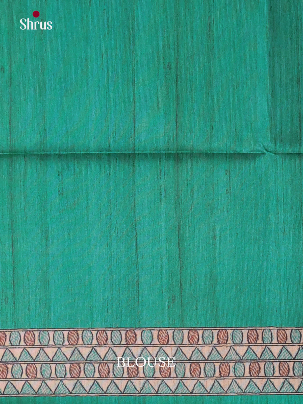 Cream & Green - Printed Madhubani Saree