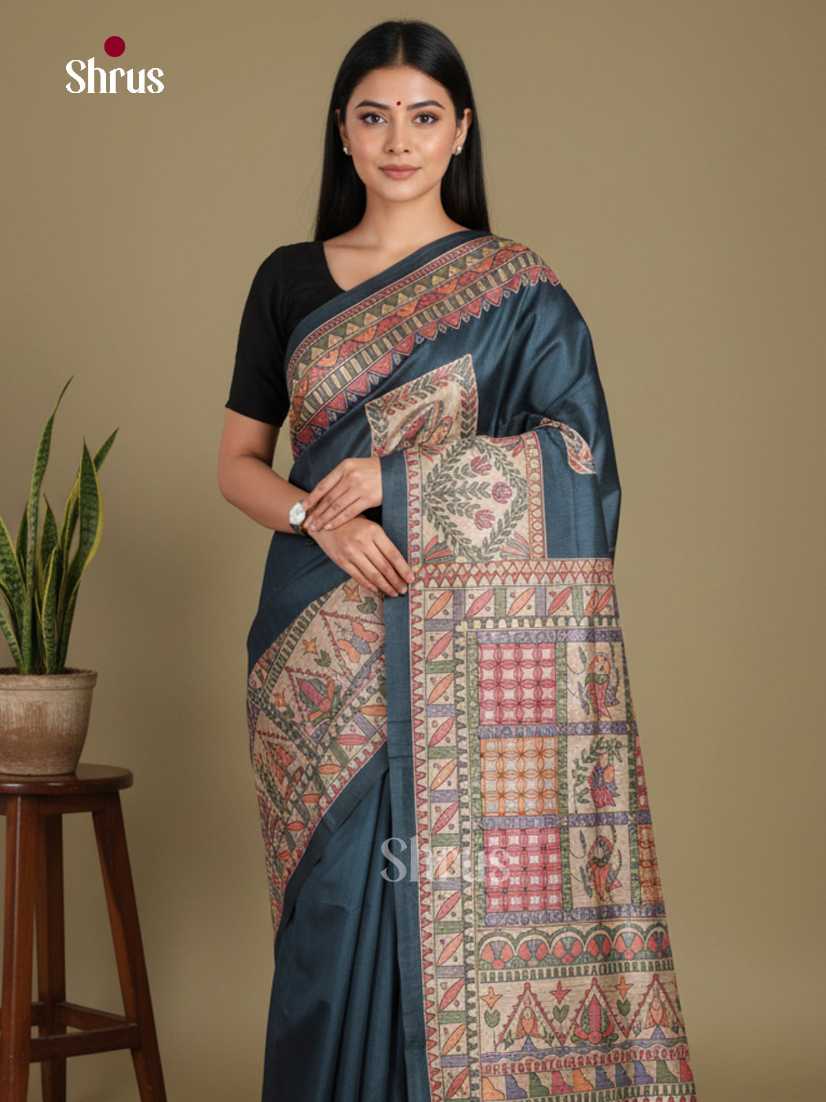 DKS12312 - Printed Madhubani Saree