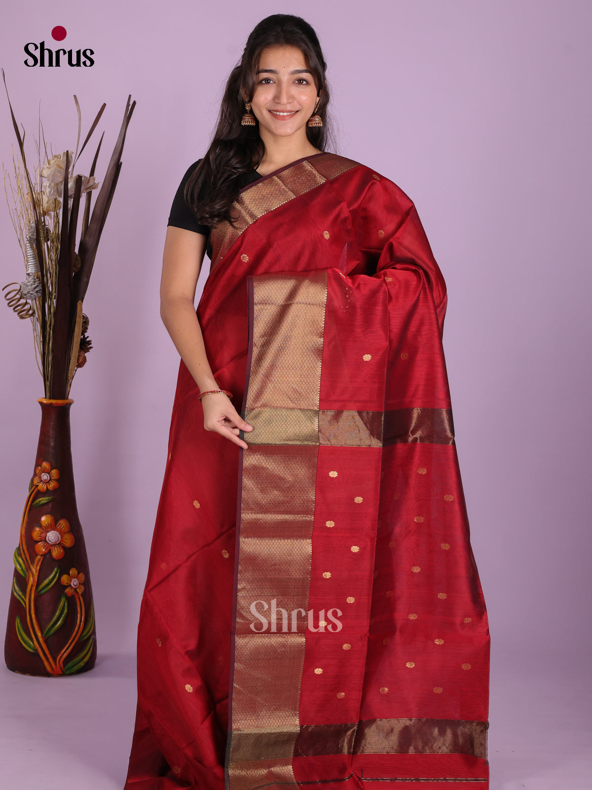 DKS12714 - Maheshwari silkcotton Saree - Shop on Shrus.com