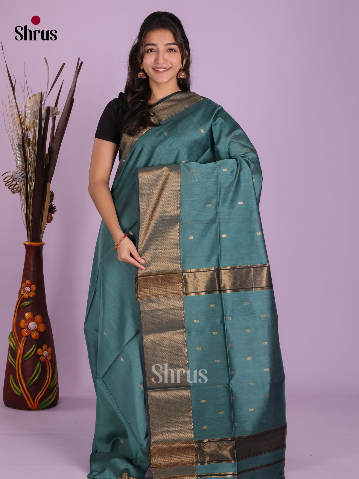 DKS12716 - Maheshwari silkcotton Saree - Shop on Shrus.com
