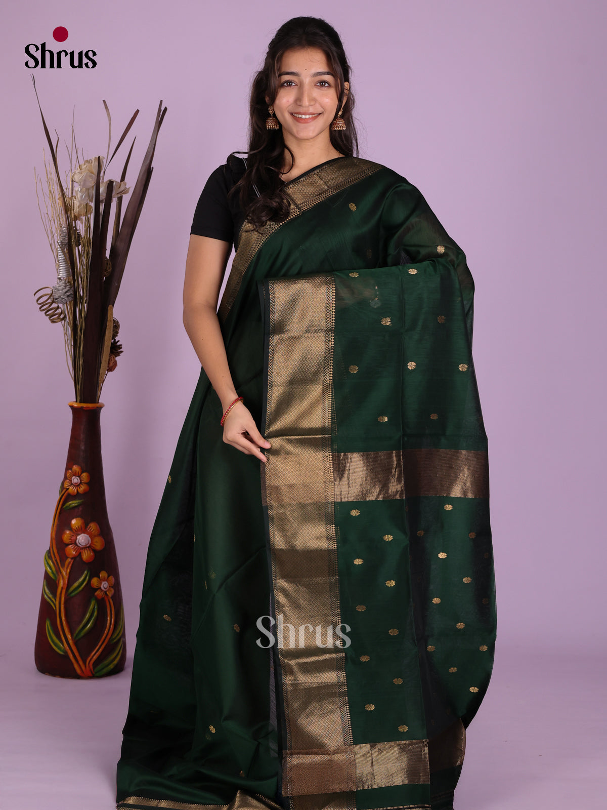 DKS12728 - Maheshwari silkcotton Saree - Shop on Shrus.com