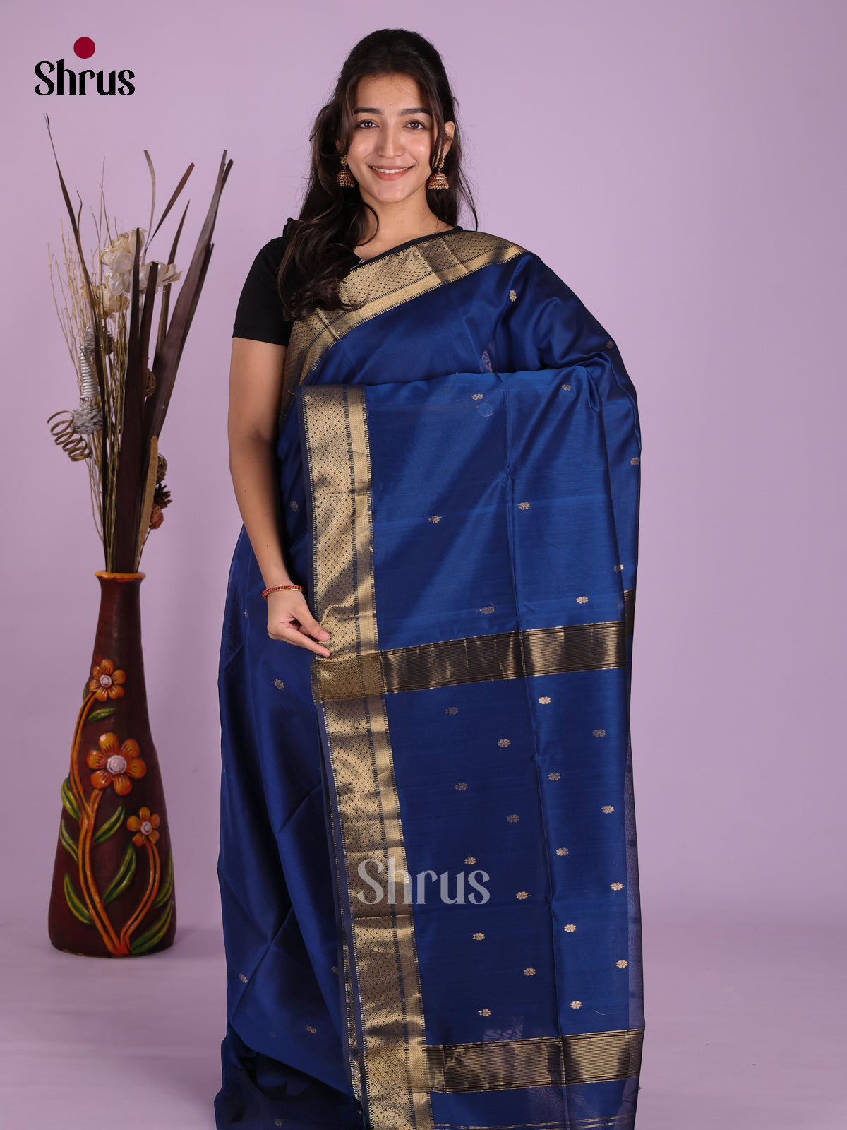 DKS12737 - Maheshwari silkcotton Saree - Shop on Shrus.com