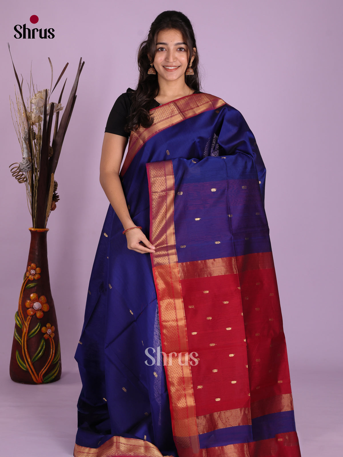DKS12740 - Maheshwari silkcotton Saree - Shop on Shrus.com