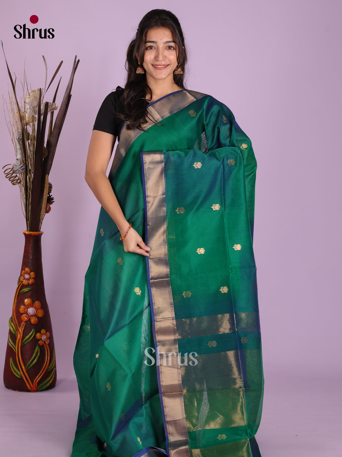 DKS12748 - Maheshwari silkcotton Saree - Shop on Shrus.com