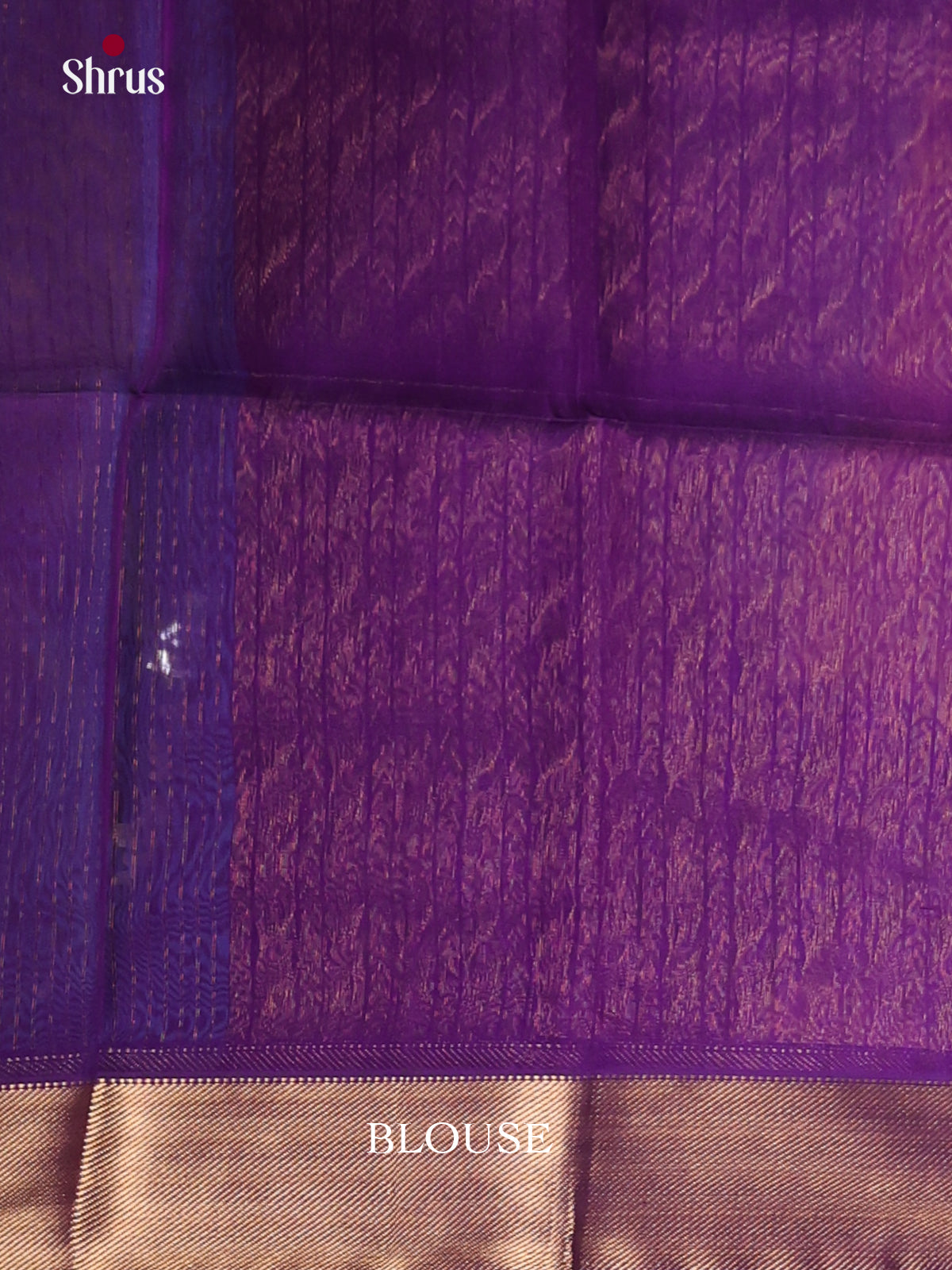 Pretty Blue & Violet Maheshwari silkcotton Saree with zari buttas & zari border