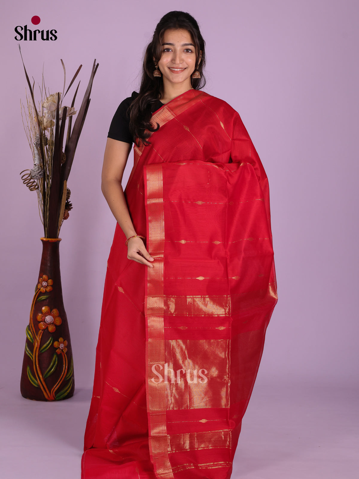 DKS12781 - Maheshwari silkcotton Saree - Shop on Shrus.com