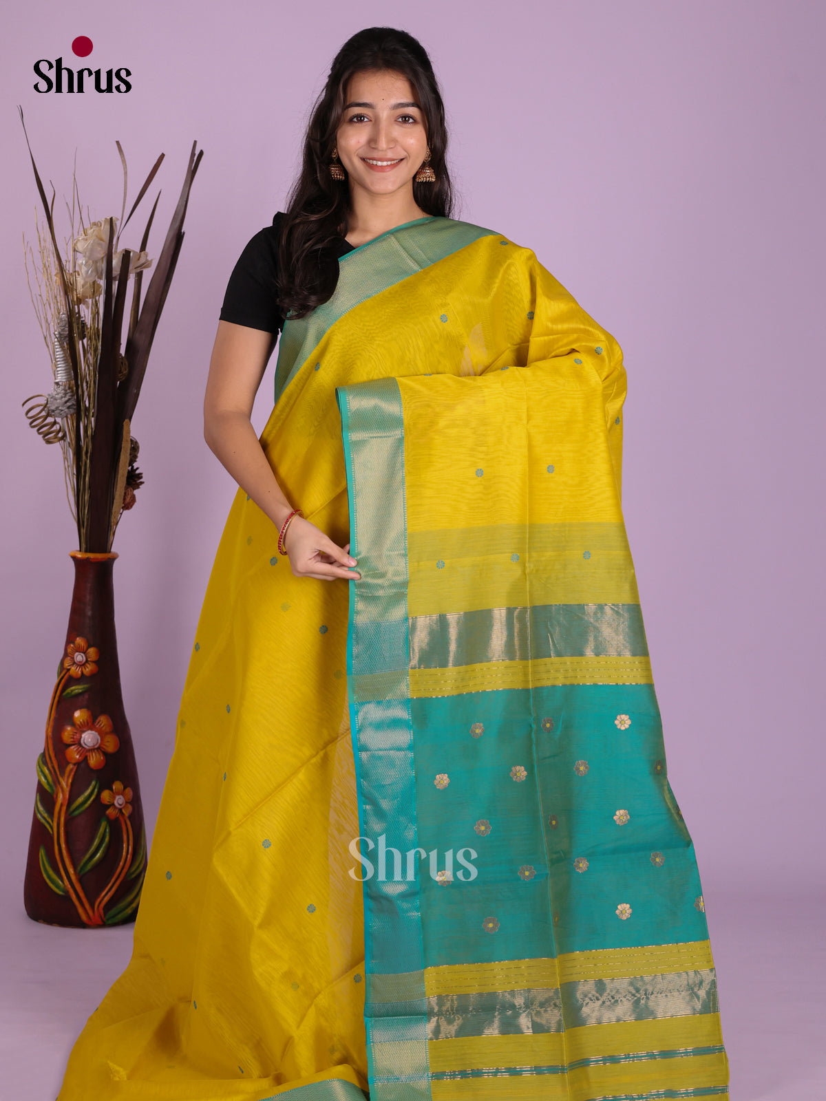 DKS12786 - Maheshwari silkcotton Saree - Shop on Shrus.com