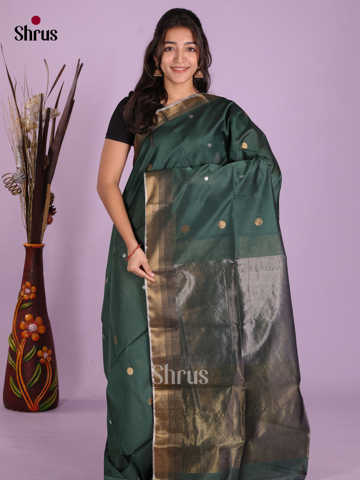 DKS12809 - Maheshwari silkcotton Saree - Shop on Shrus.com