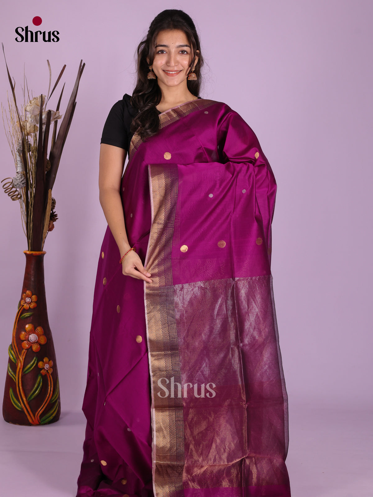DKS12810 - Maheshwari silkcotton Saree - Shop on Shrus.com