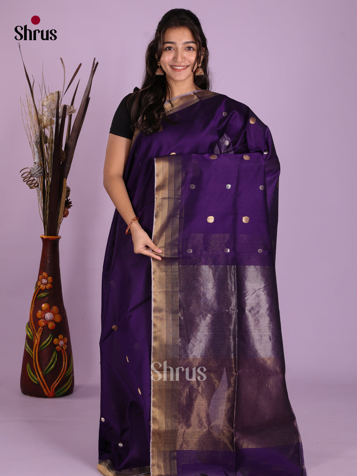 DKS12812 - Maheshwari silkcotton Saree - Shop on Shrus.com