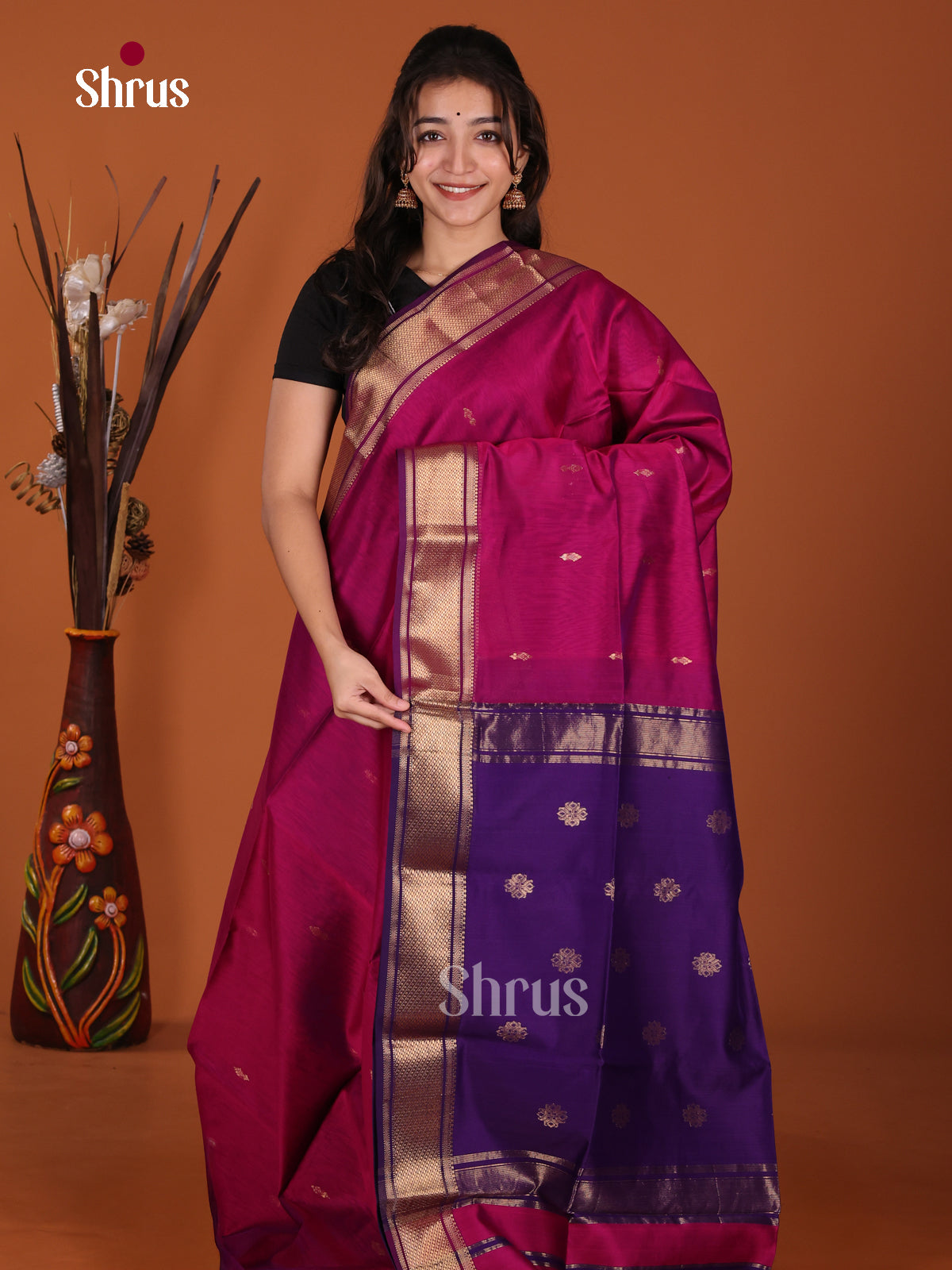 DKS12821 - Maheshwari silkcotton Saree