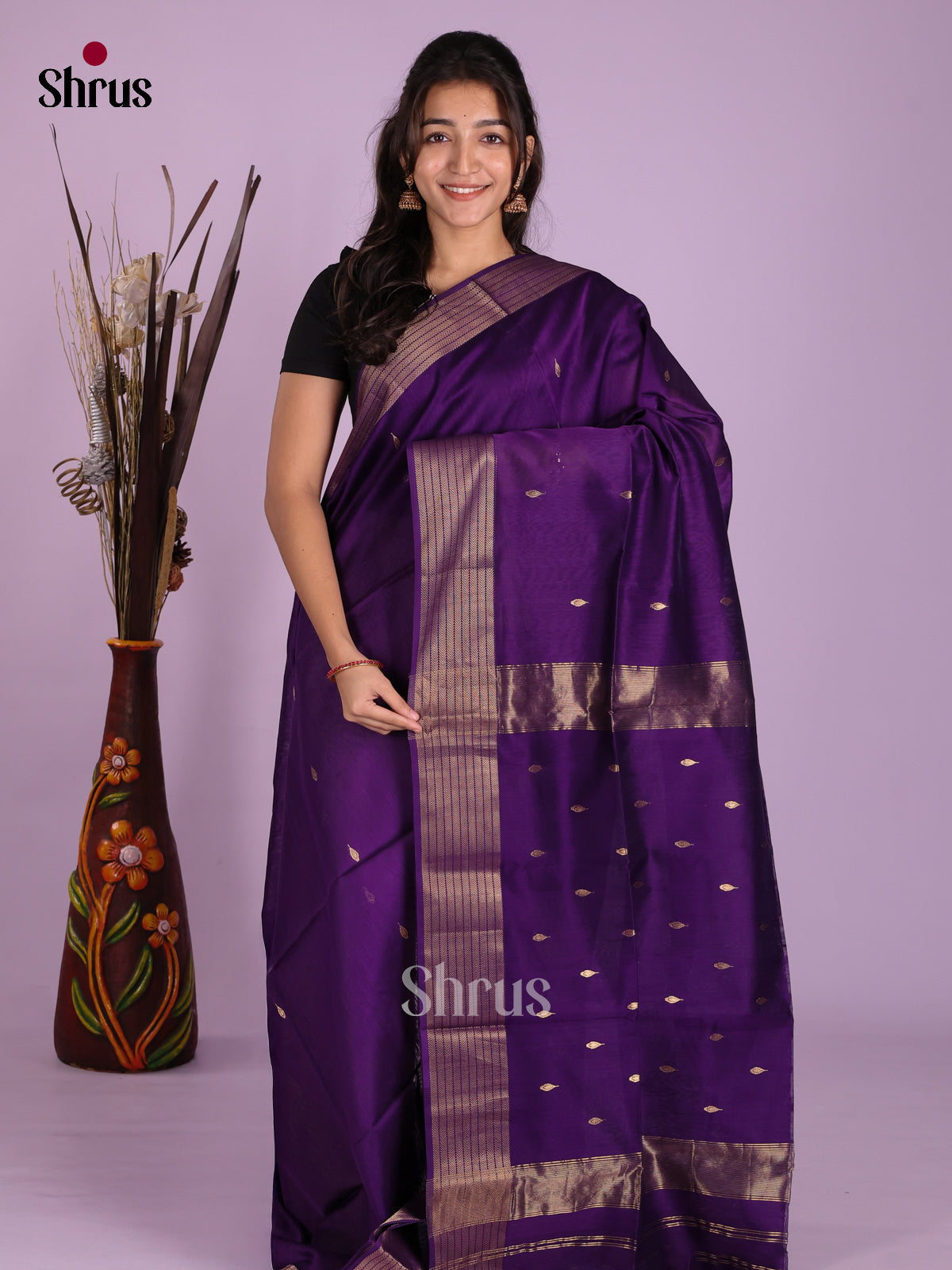 DKS12828 - Maheshwari silkcotton Saree - Shop on Shrus.com