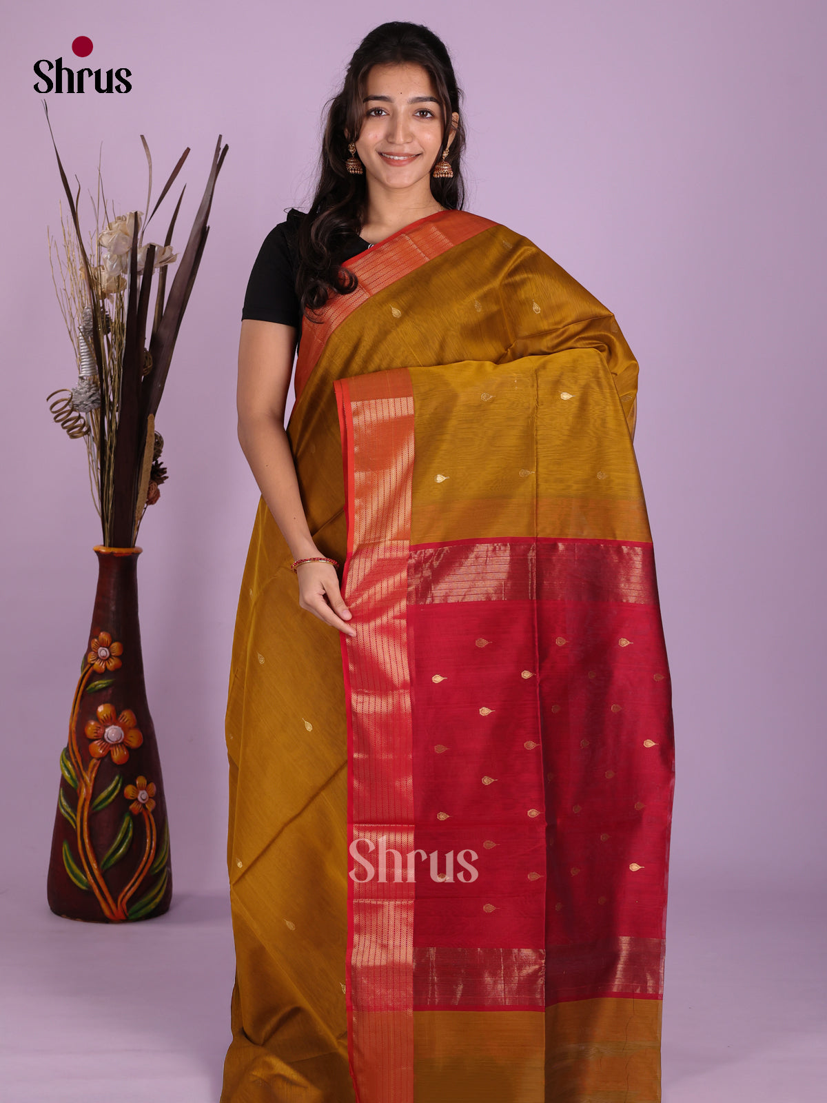 DKS12832 - Maheshwari silkcotton Saree - Shop on Shrus.com