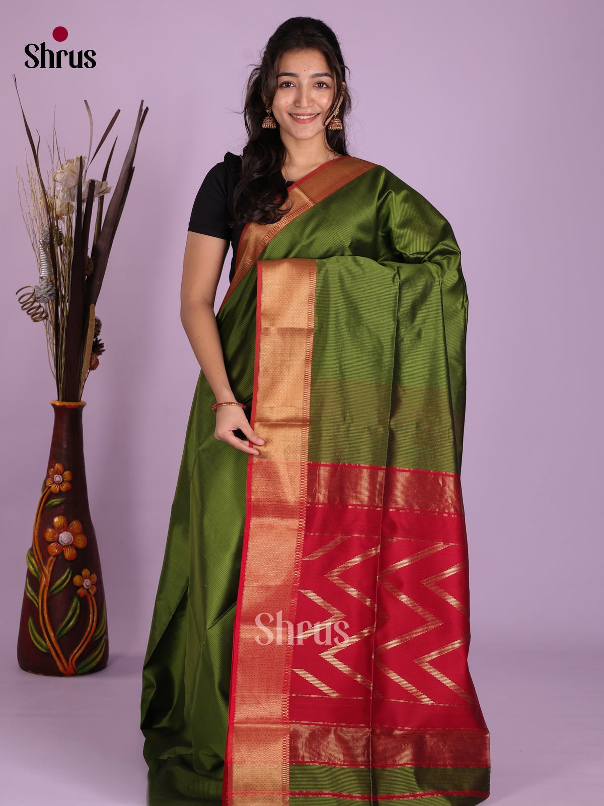 DKS12851 - Maheshwari silkcotton Saree - Shop on Shrus.com