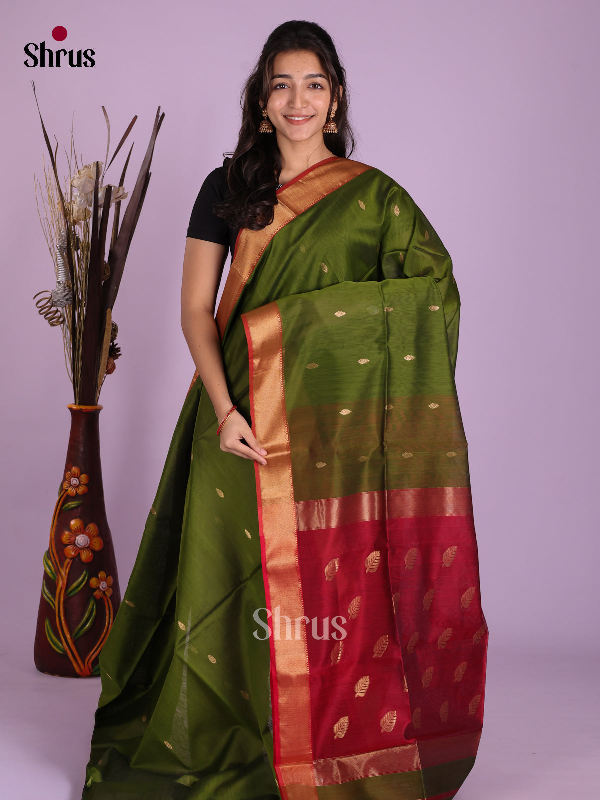 DKS12863 - Maheshwari silkcotton Saree - Shop on Shrus.com