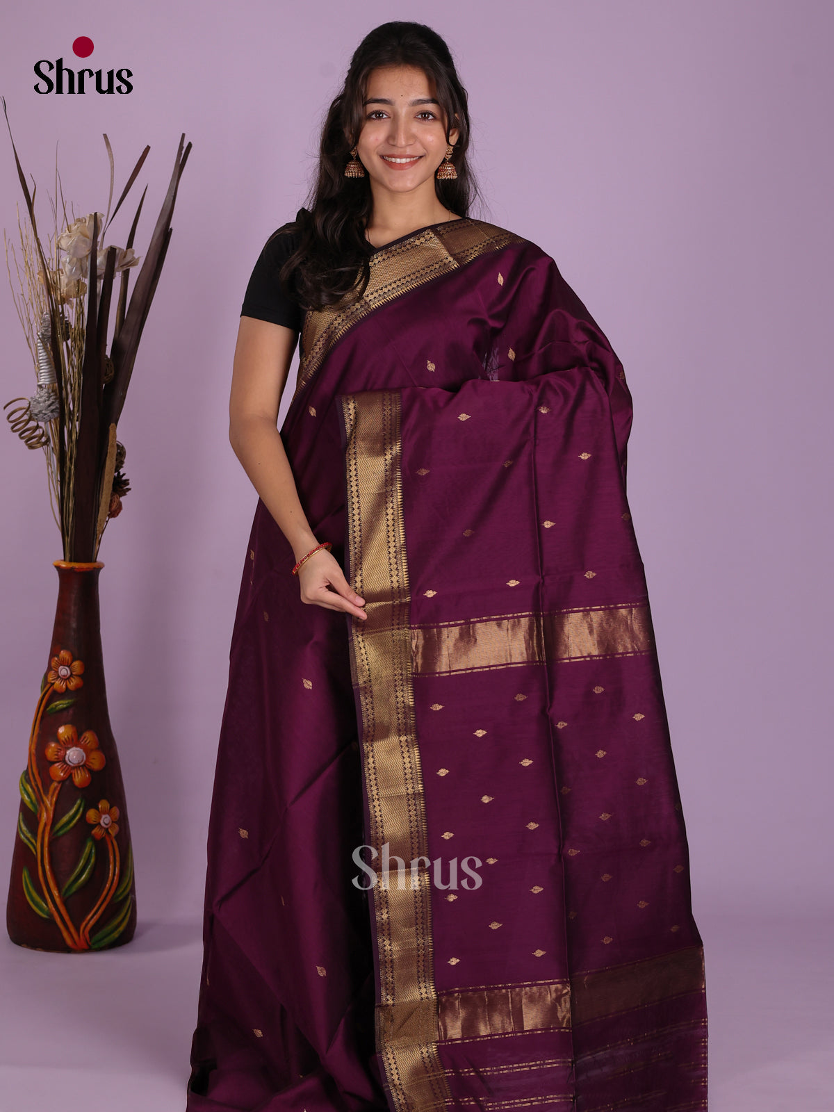 DKS12867 - Maheshwari silkcotton Saree - Shop on Shrus.com