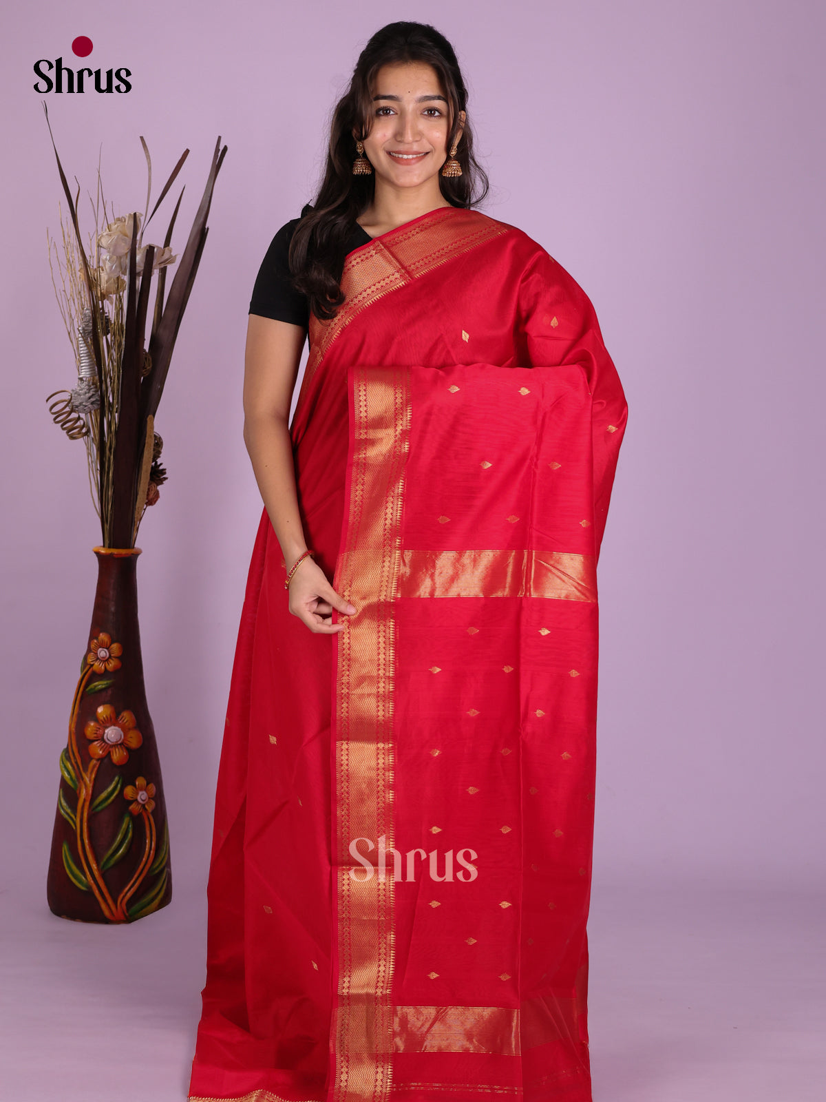 DKS12868 - Maheshwari silkcotton Saree - Shop on Shrus.com
