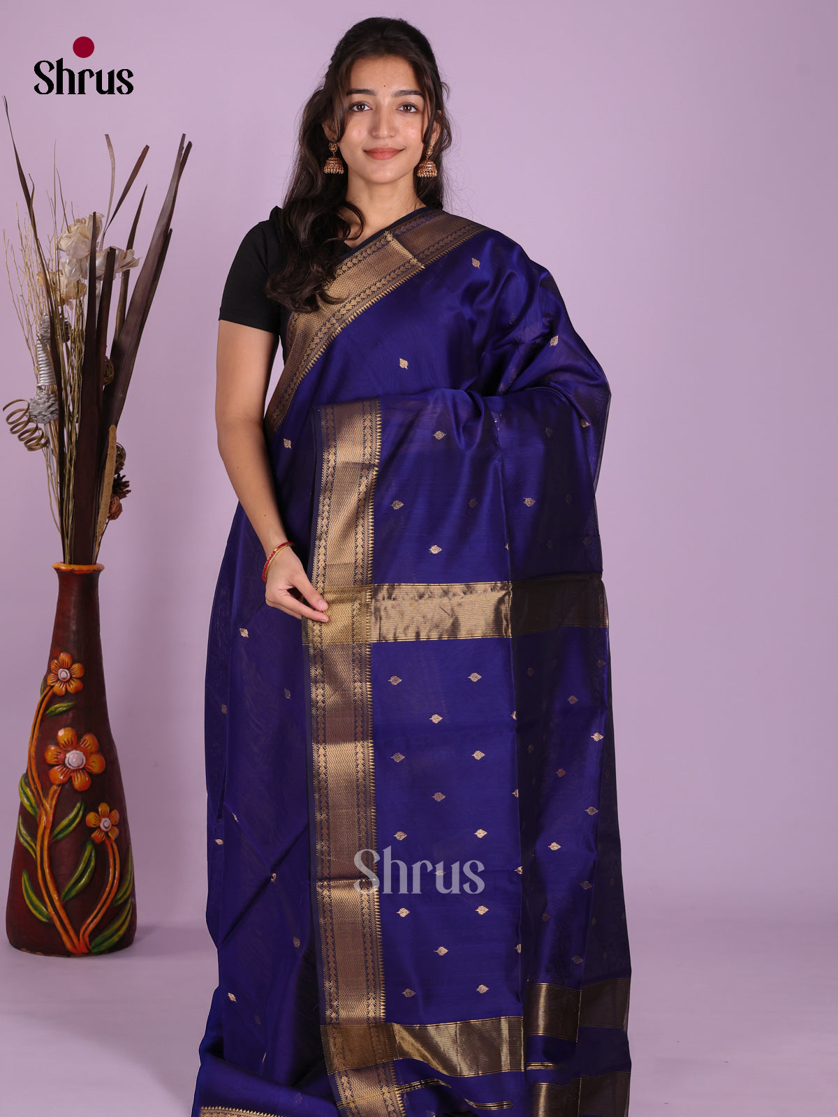 DKS12871 - Maheshwari silkcotton Saree - Shop on Shrus.com