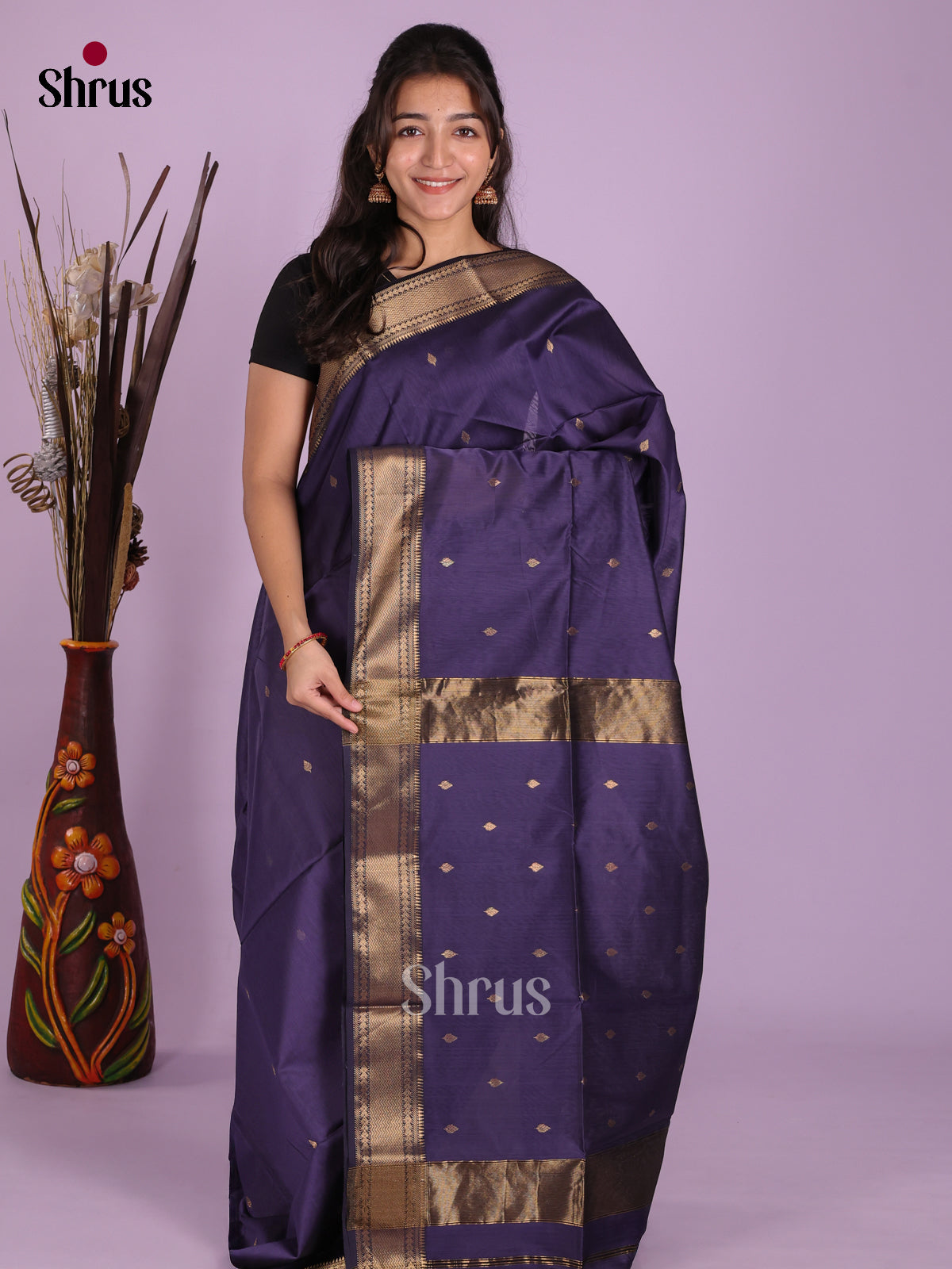DKS12872 - Maheshwari silkcotton Saree - Shop on Shrus.com