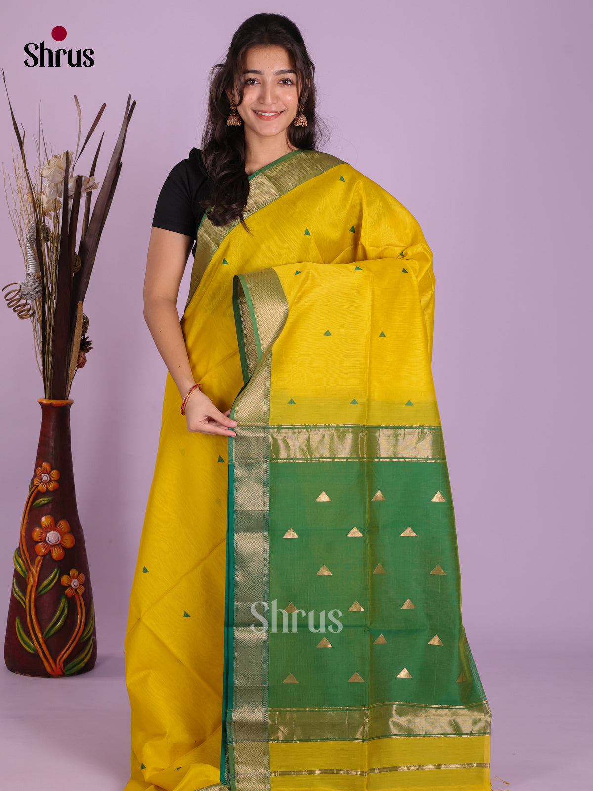 DKS12878 - Maheshwari silkcotton Saree - Shop on Shrus.com