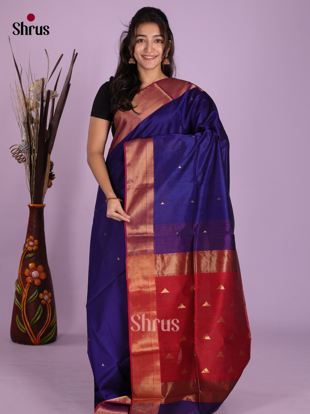 DKS12884 - Maheshwari silkcotton Saree - Shop on Shrus.com