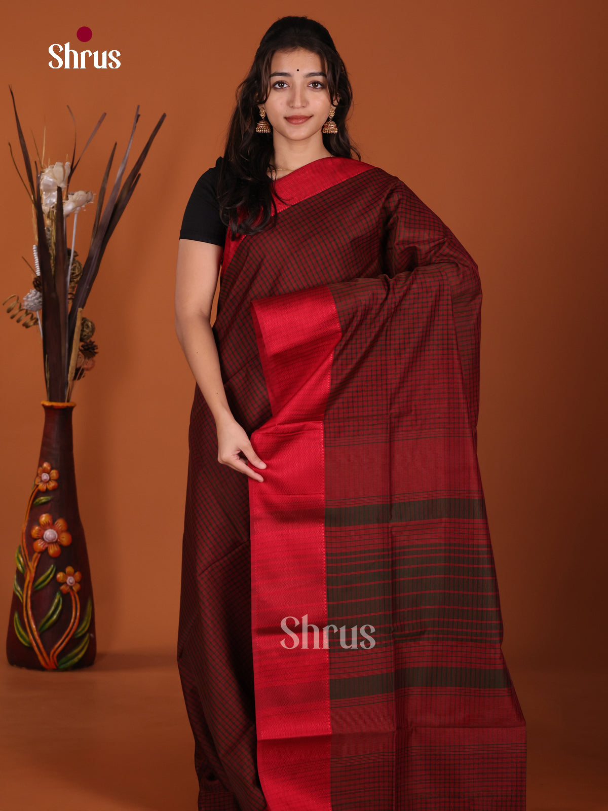 DKS12885 - Maheshwari silkcotton Saree - Shop on Shrus.com