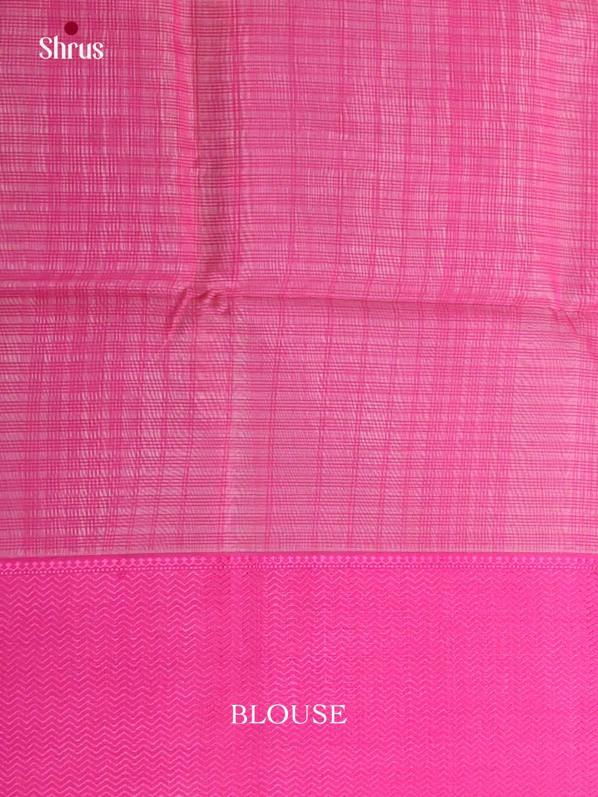 Pink & White Maheshwari silkcotton Saree with checkered pattern - Shop on Shrus.com