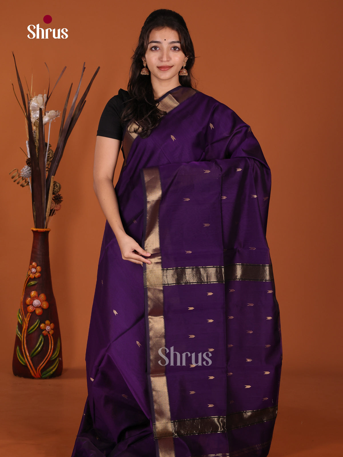 DKS12893 - Maheshwari silkcotton Saree - Shop on Shrus.com