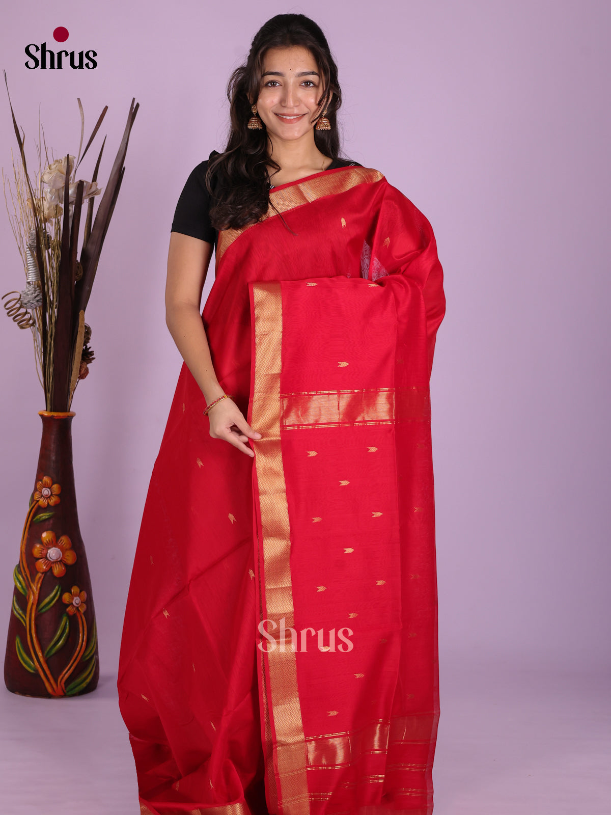 DKS12894 - Maheshwari silkcotton Saree - Shop on Shrus.com
