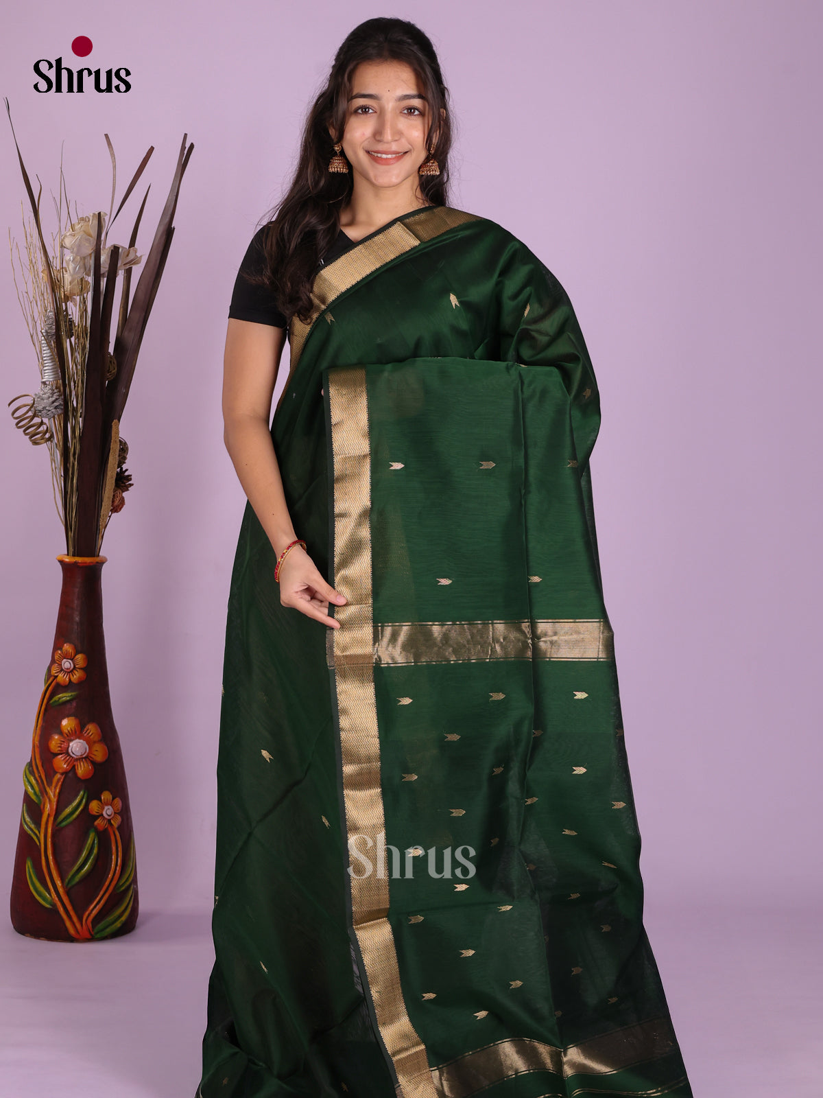 DKS12896 - Maheshwari silkcotton Saree - Shop on Shrus.com