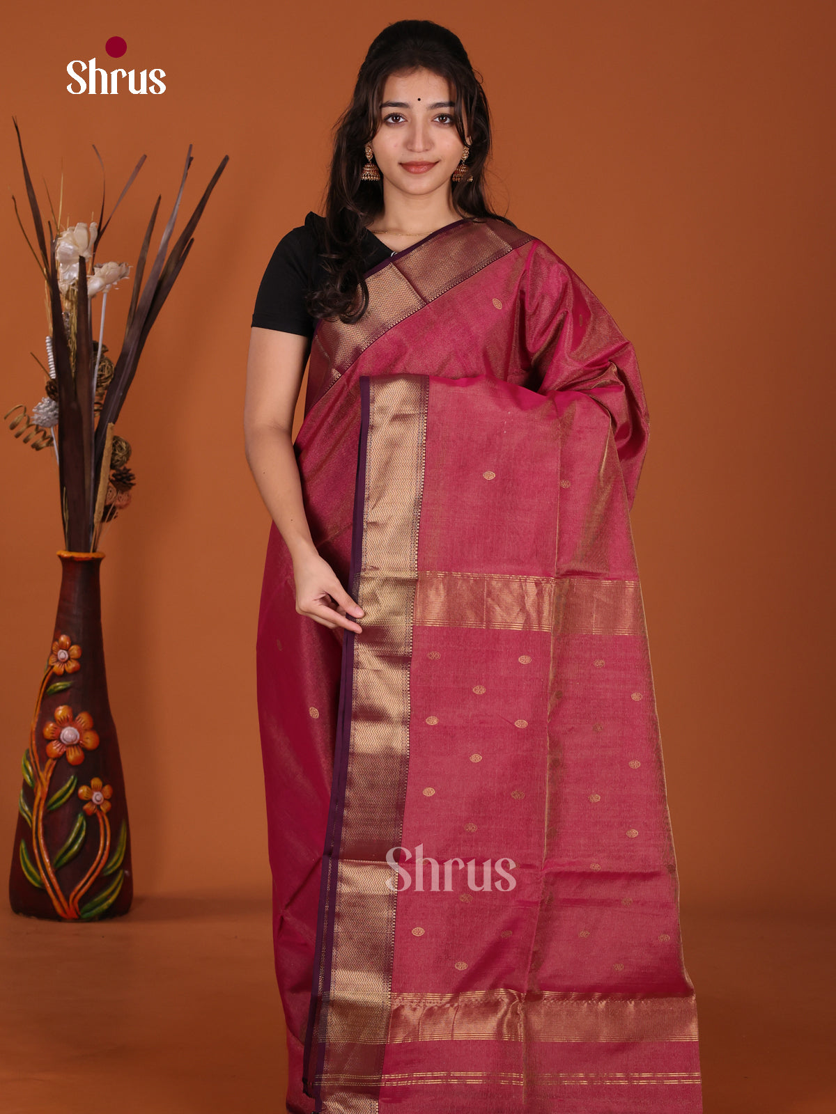 DKS12900 - Maheshwari silkcotton Saree - Shop on Shrus.com