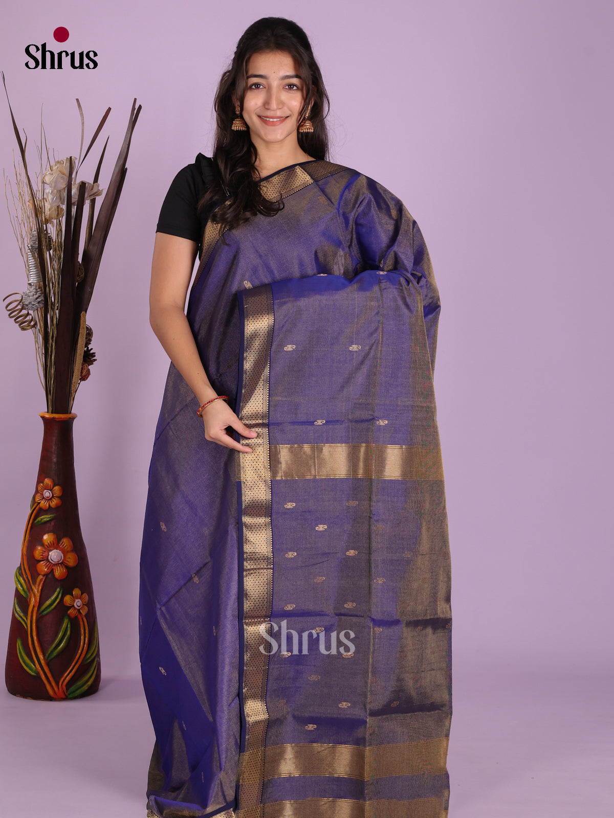 DKS12910 - Maheshwari silkcotton Saree - Shop on Shrus.com