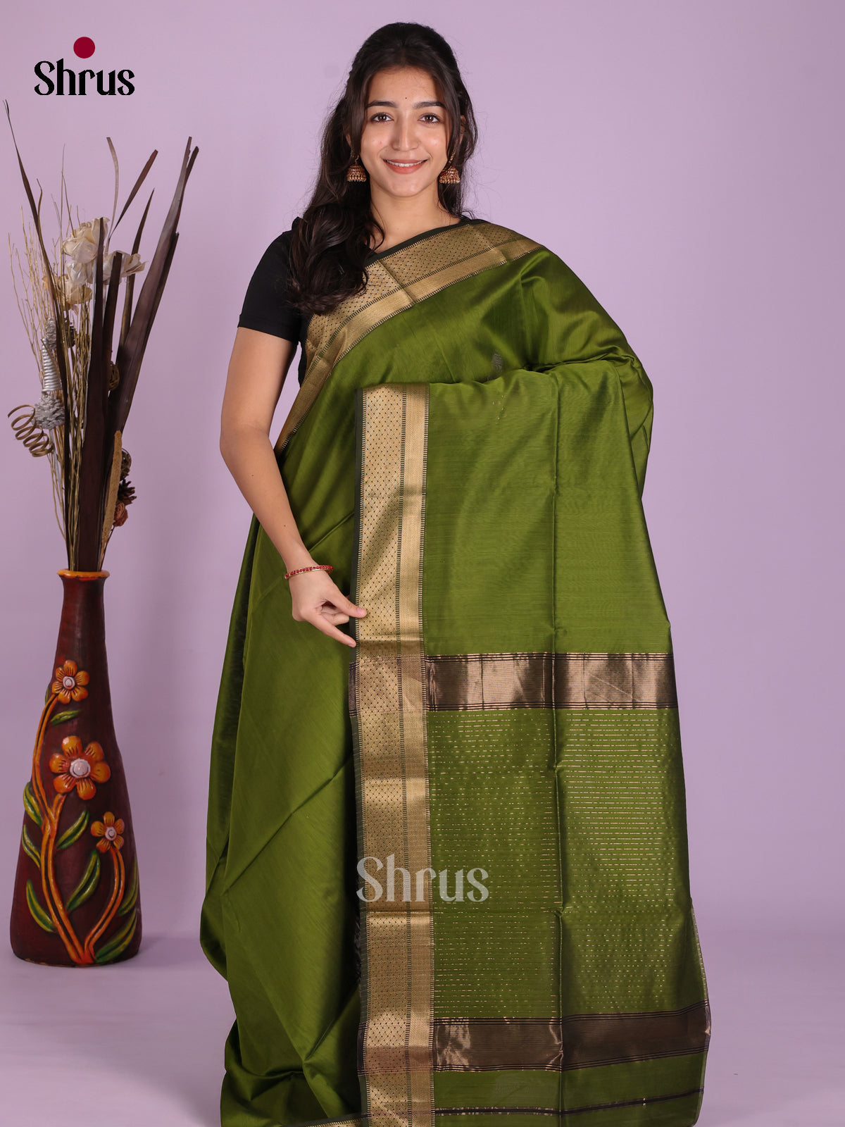 DKS12925 - Maheshwari silkcotton Saree - Shop on Shrus.com