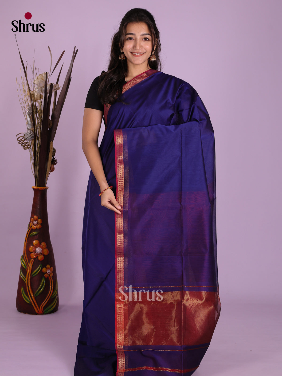 DKS12928 - Maheshwari silkcotton Saree - Shop on Shrus.com