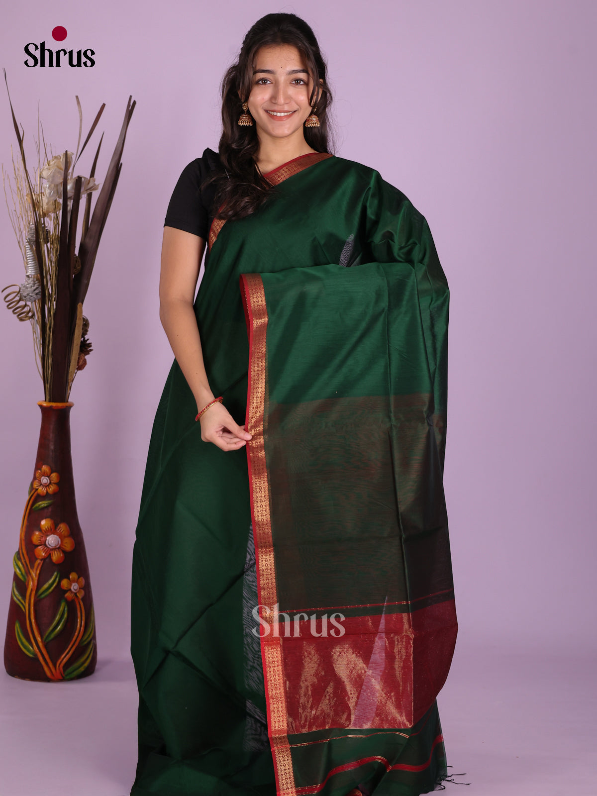 DKS12930 - Maheshwari silkcotton Saree - Shop on Shrus.com