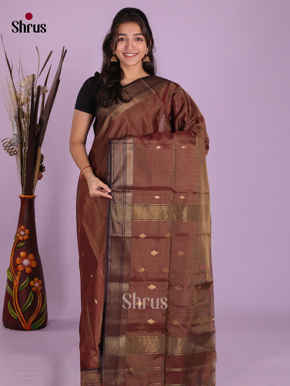 DKS12931 - Maheshwari silkcotton Saree - Shop on Shrus.com