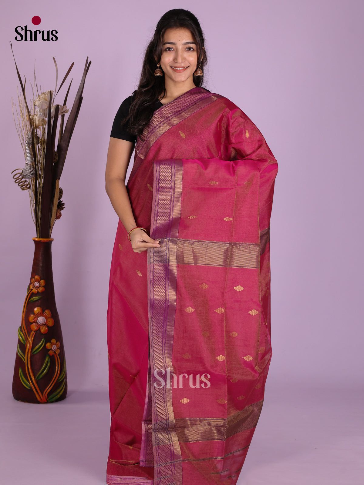 DKS12935 - Maheshwari silkcotton Saree - Shop on Shrus.com