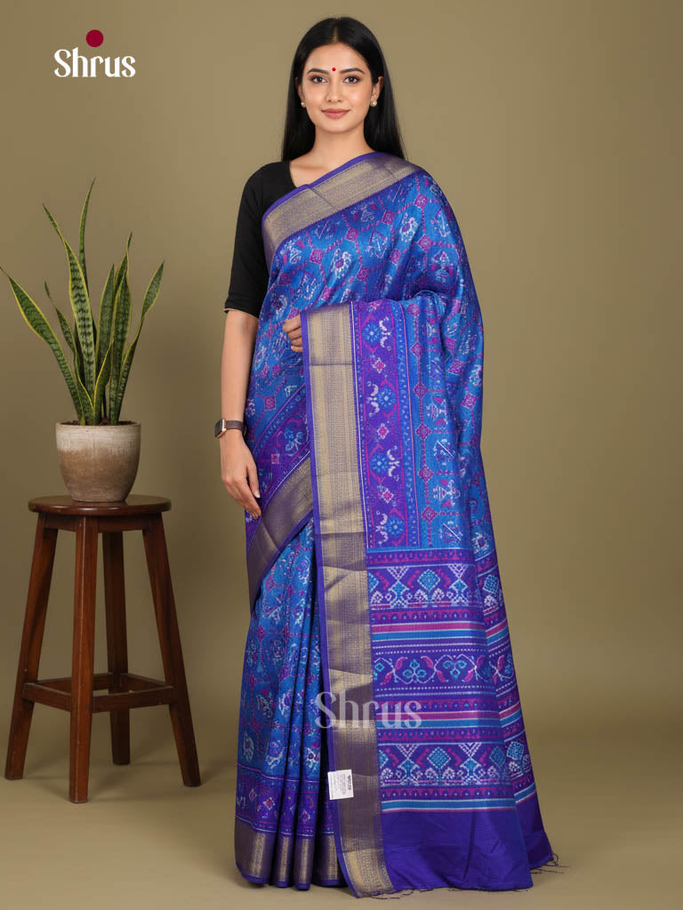 Blue & Purple- Semi Patola Saree