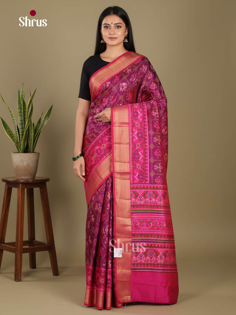 Purple & Pink - Semi Patola Saree
