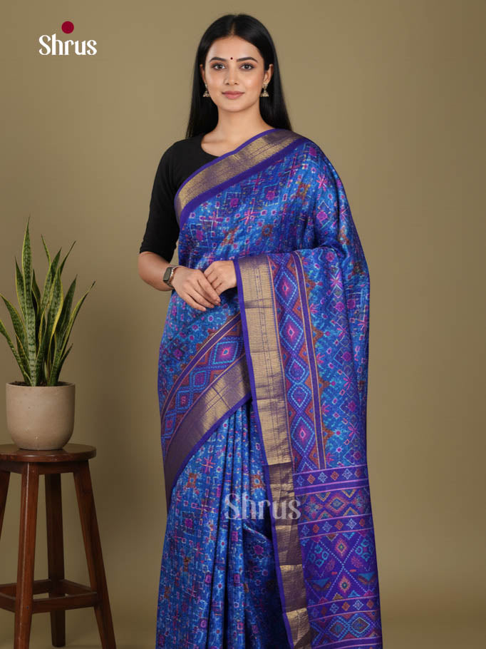 Blue & Purple - Semi Patola Saree