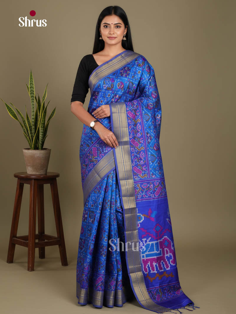 Blue & Purple - Semi Patola Saree